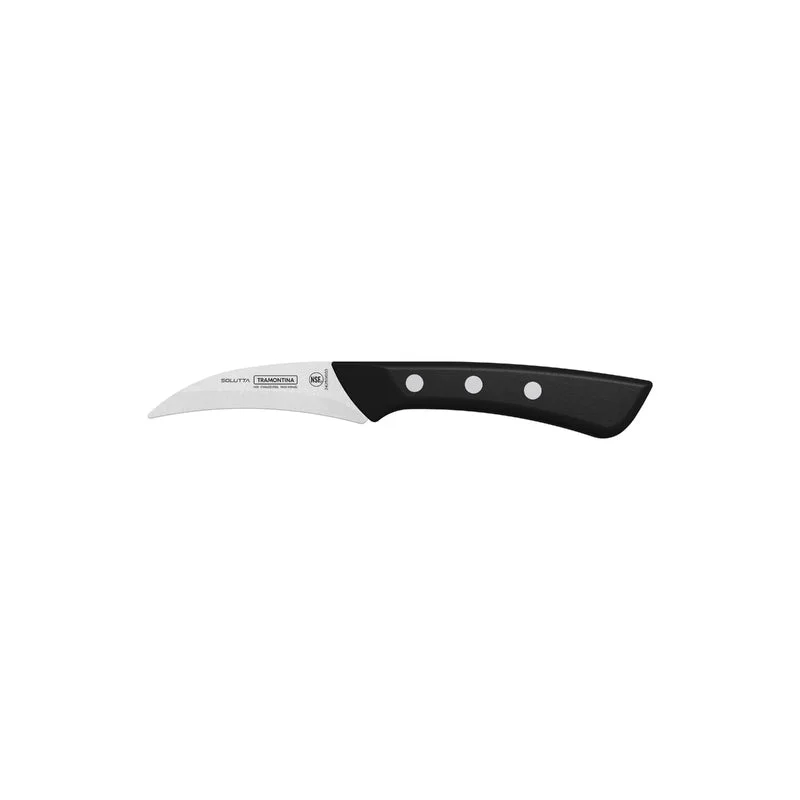 ترامونتينا Tramontina Solutta Peeling Knife with Stainless-Steel Blade and Black Polycarbonate y fibra de vidrio Handle 3"